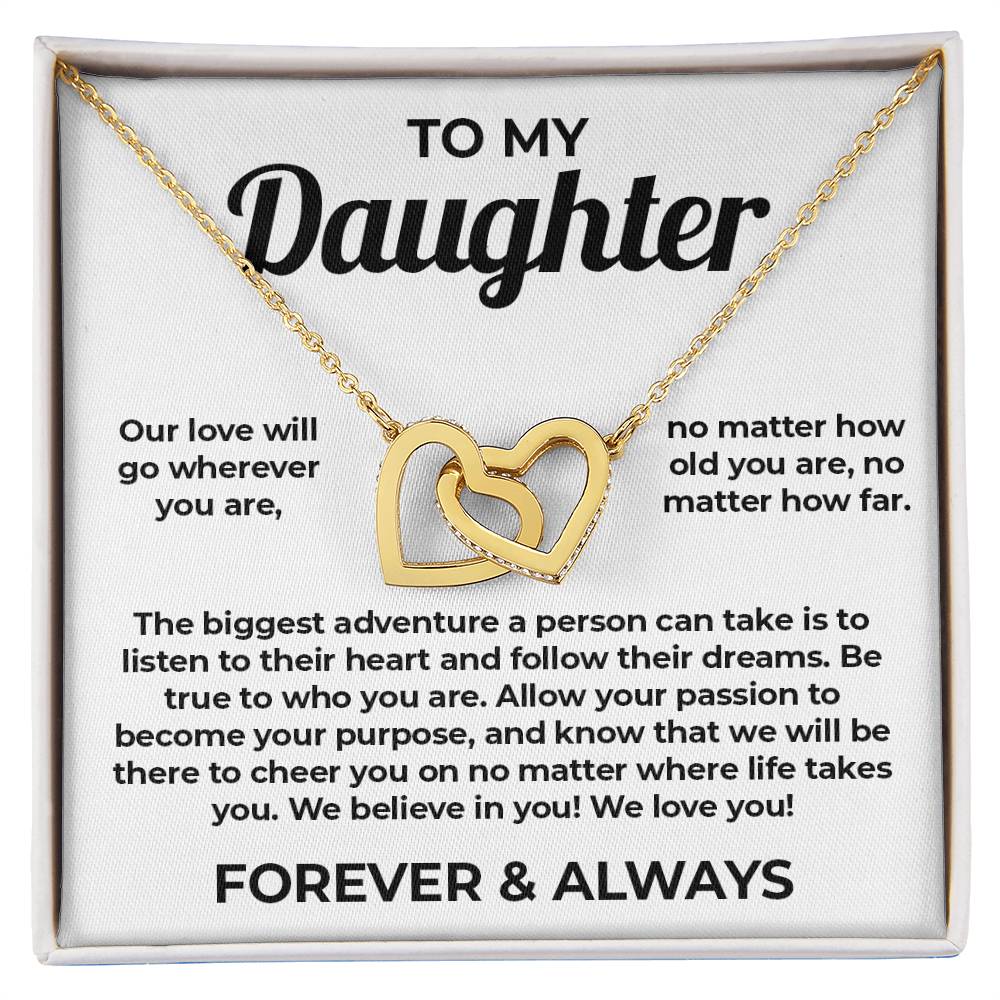 To My Daughter - Interlocked Heart Necklace - Forever &  Always