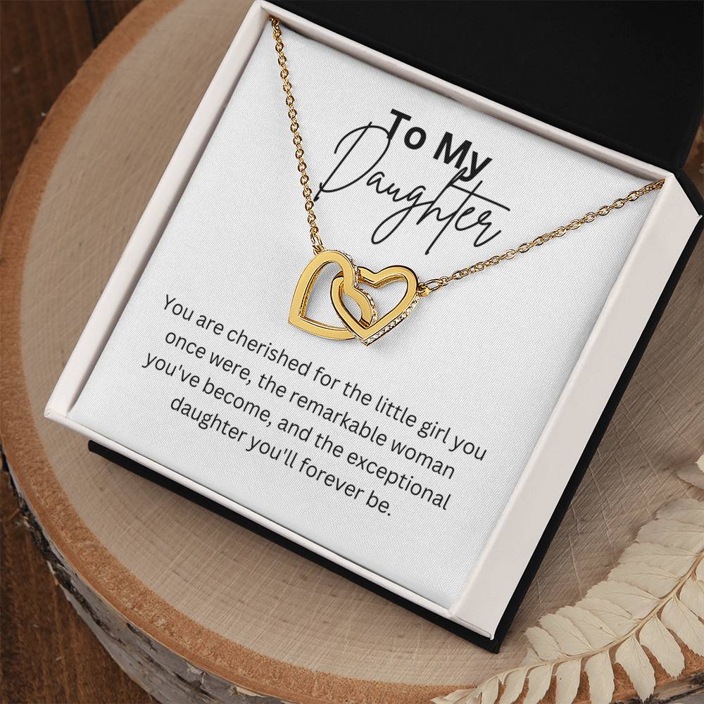 To My Daughter - Interlocking Hearts Necklace