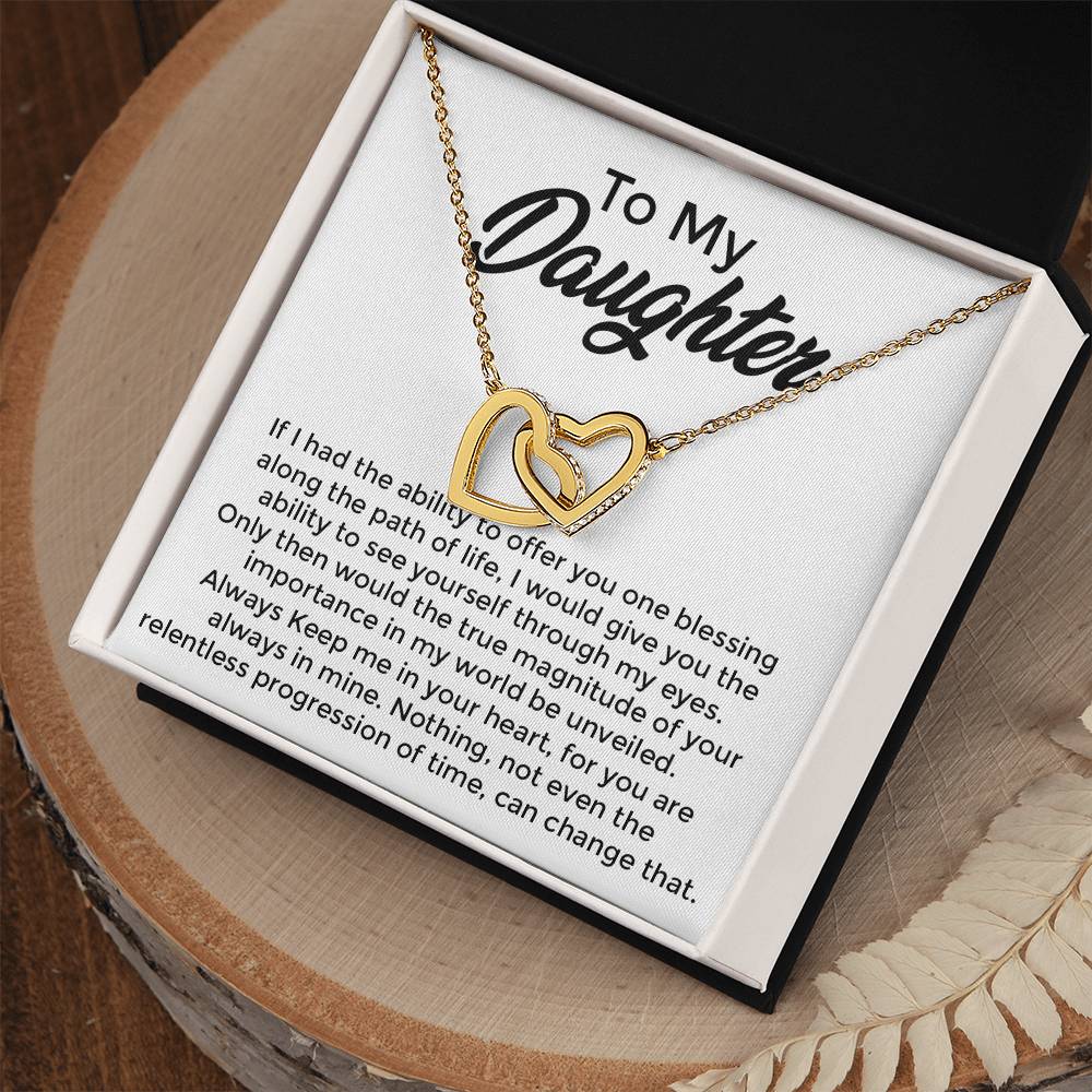 To My Daughter - Interlocked Hearts Necklace