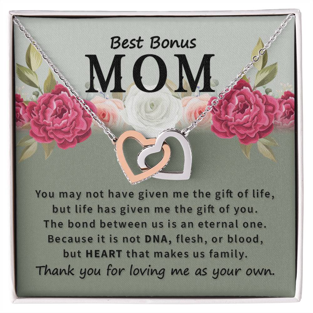 Best Bonus Mom Interlocking Hearts Necklace