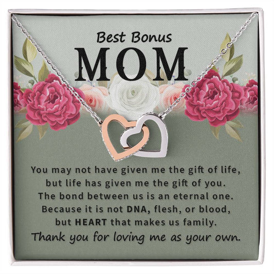 Best Bonus Mom Interlocking Hearts Necklace