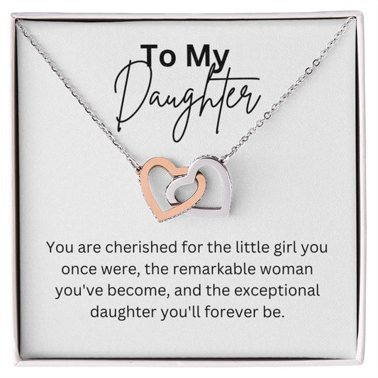 To My Daughter - Interlocking Hearts Necklace