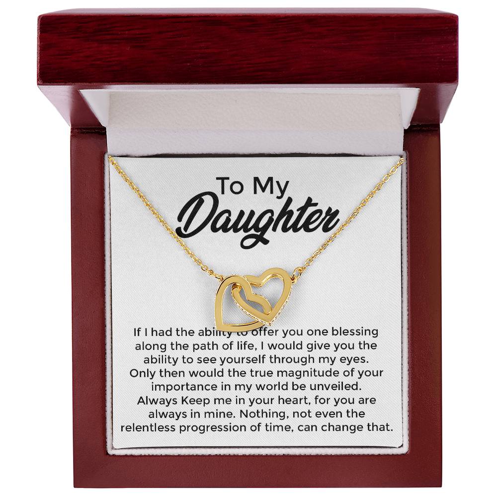 To My Daughter - Interlocked Hearts Necklace