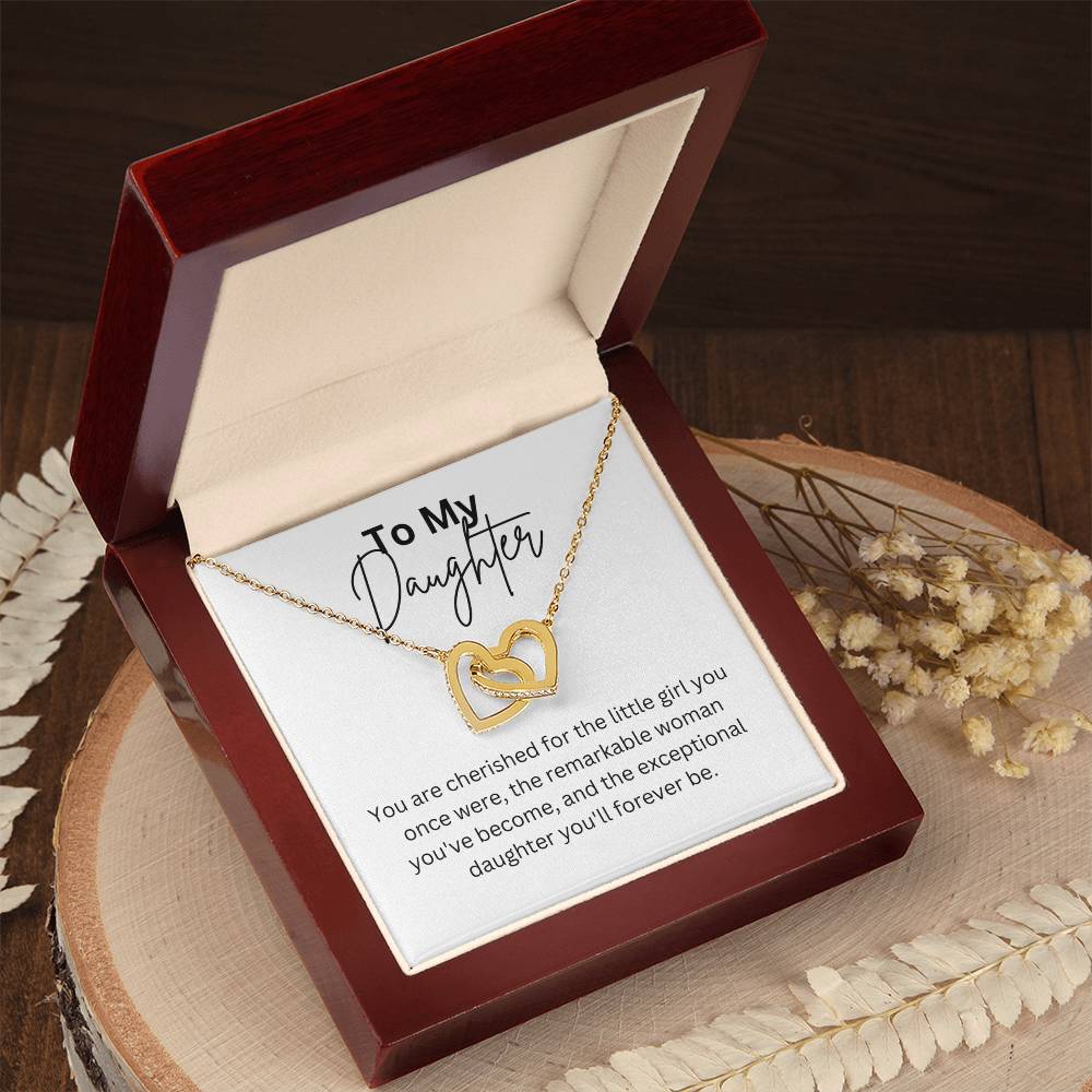 To My Daughter - Interlocking Hearts Necklace