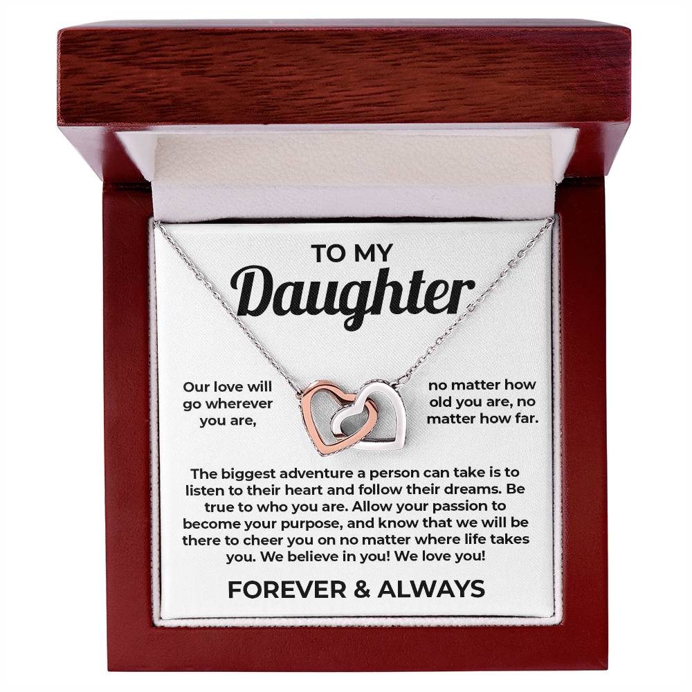 To My Daughter - Interlocked Heart Necklace - Forever &  Always