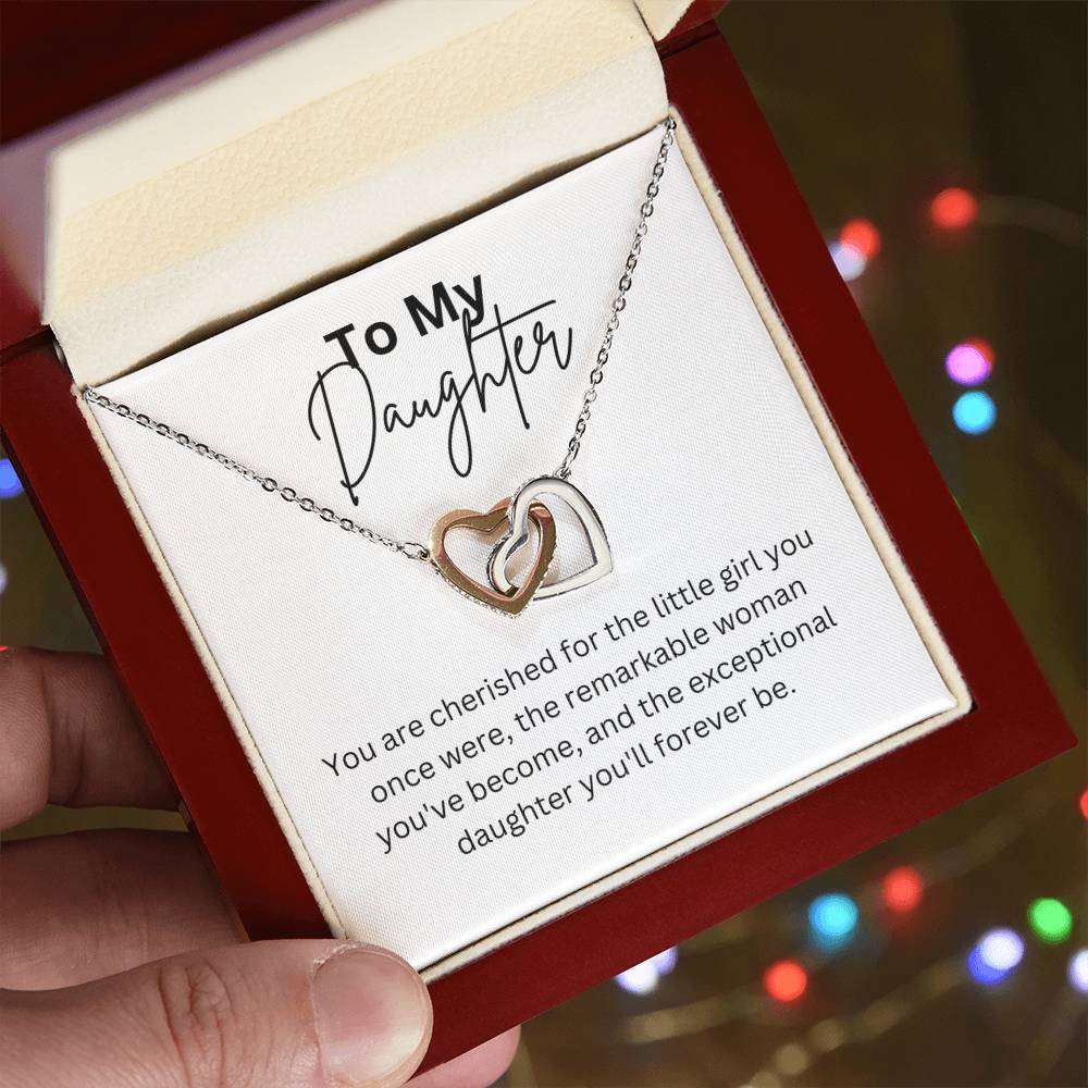 To My Daughter - Interlocking Hearts Necklace