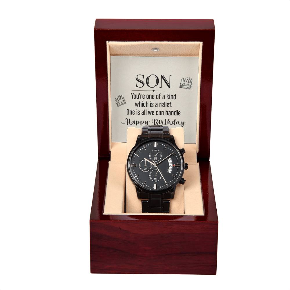 Black Chronograph Watch -  For Son Happy Birthday