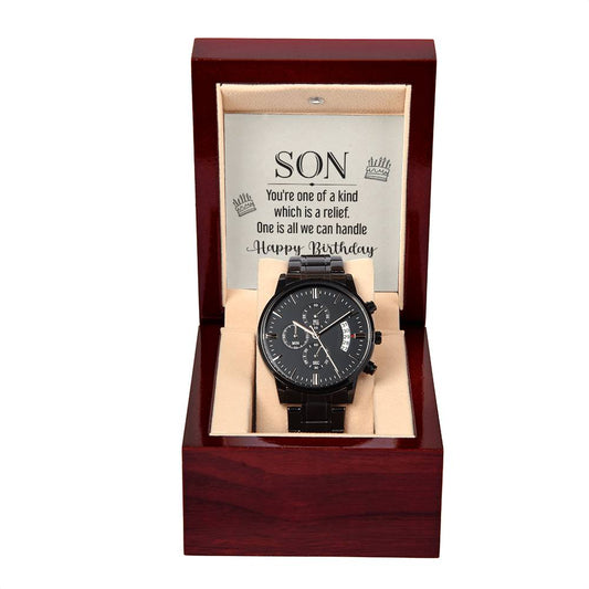 Black Chronograph Watch -  For Son Happy Birthday
