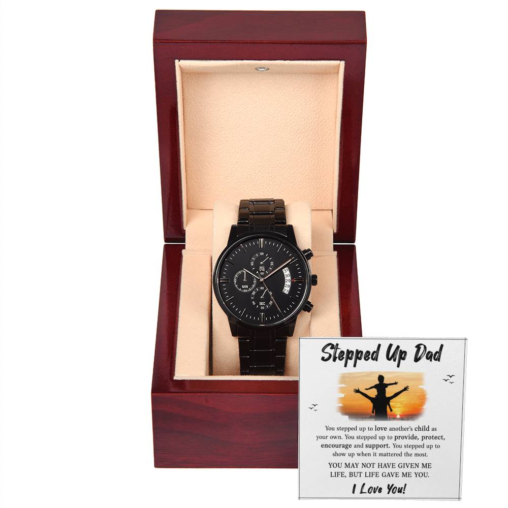 Black Chronograph Watch - For Stepped Up Dad