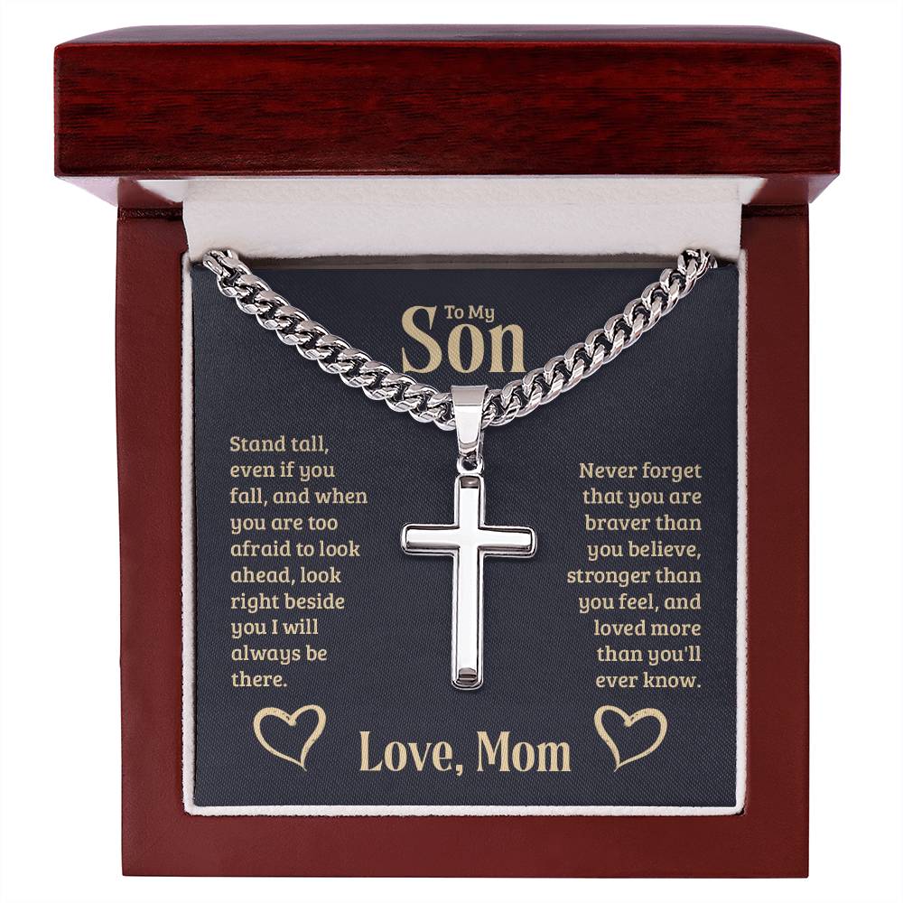 Artisan Cross Necklace - For Son From Mom