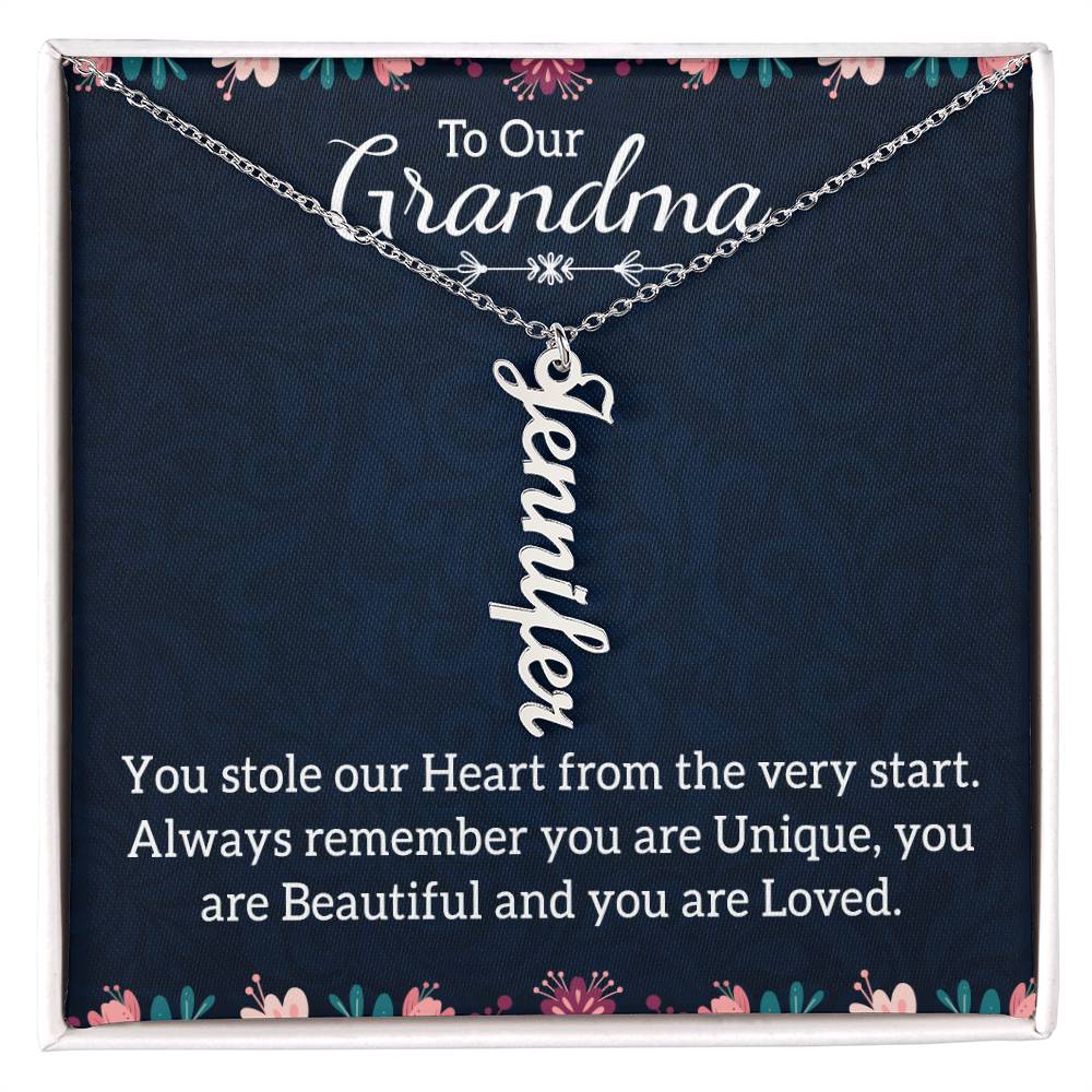 Multi Vertical Name Necklace - For Grandma You Are Loved
