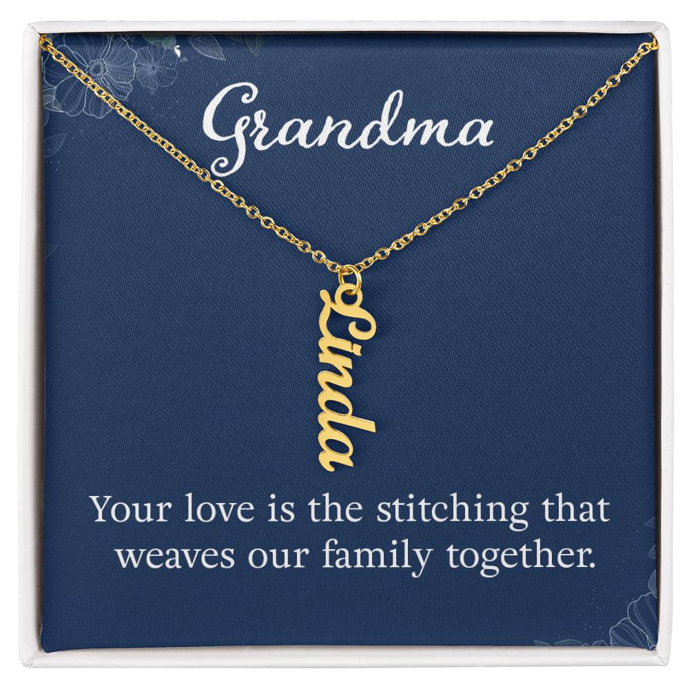 Multi Vertical Name Necklace - For Grandma Your Love