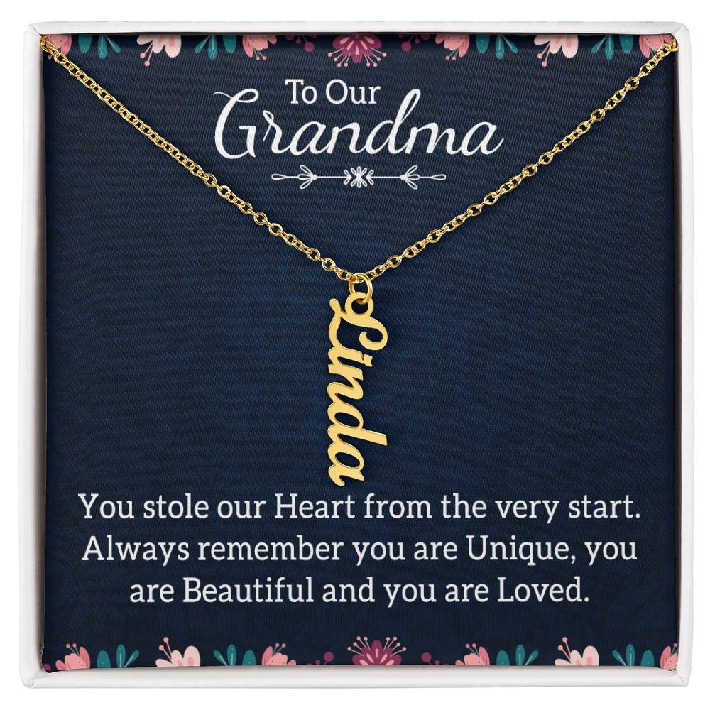 Multi Vertical Name Necklace - For Grandma You Are Loved
