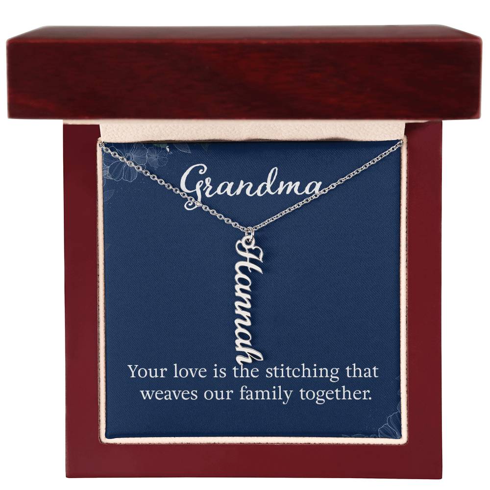 Multi Vertical Name Necklace - For Grandma Your Love