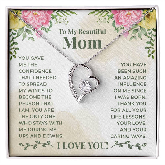 To My Beautiful Mom Forever Love Necklace