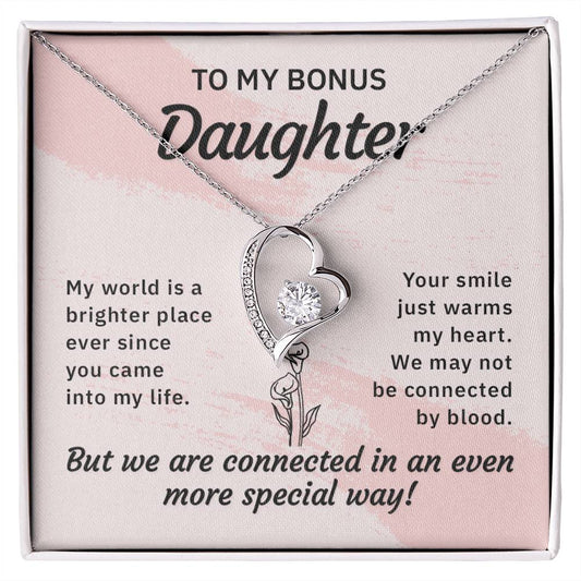 To My Bonus Daughter Forever Love Necklace