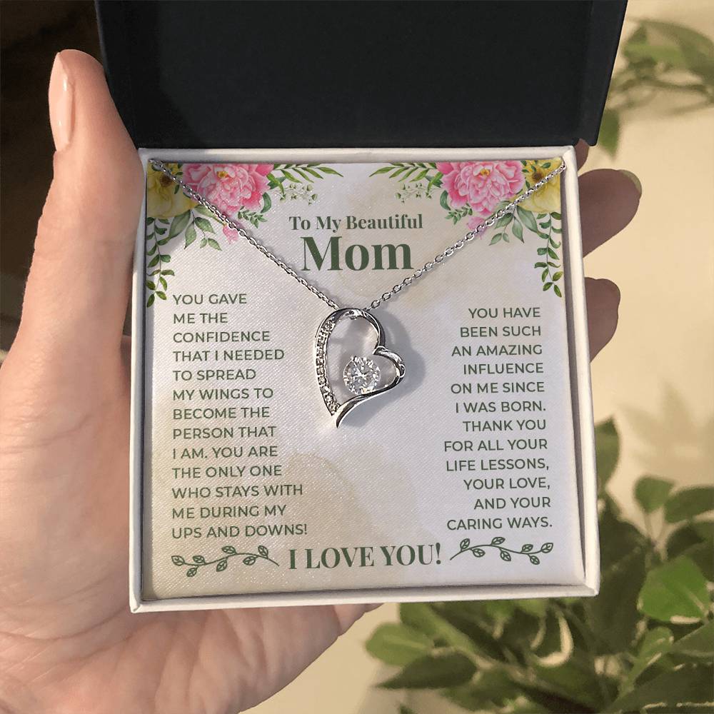 To My Beautiful Mom Forever Love Necklace