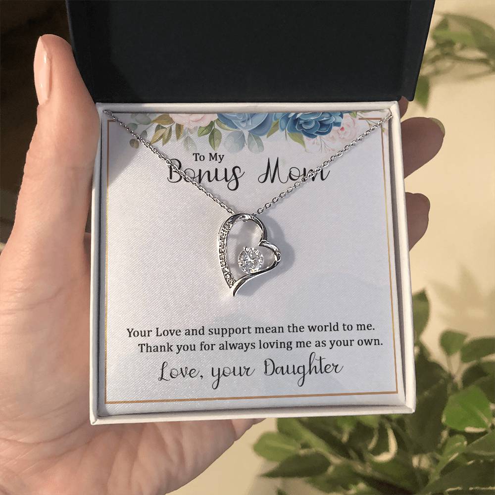 To My Bonus Mom - From Daughter Forever Love Necklace