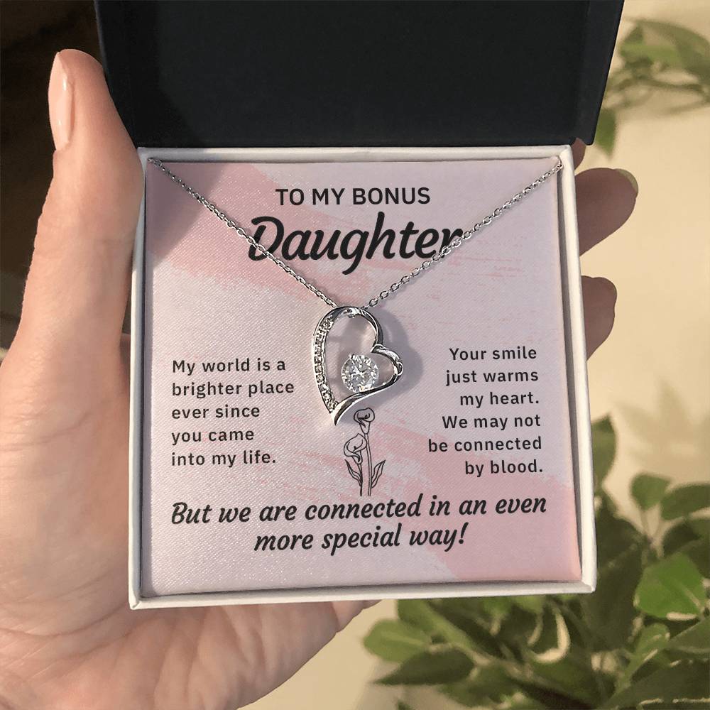 To My Bonus Daughter Forever Love Necklace