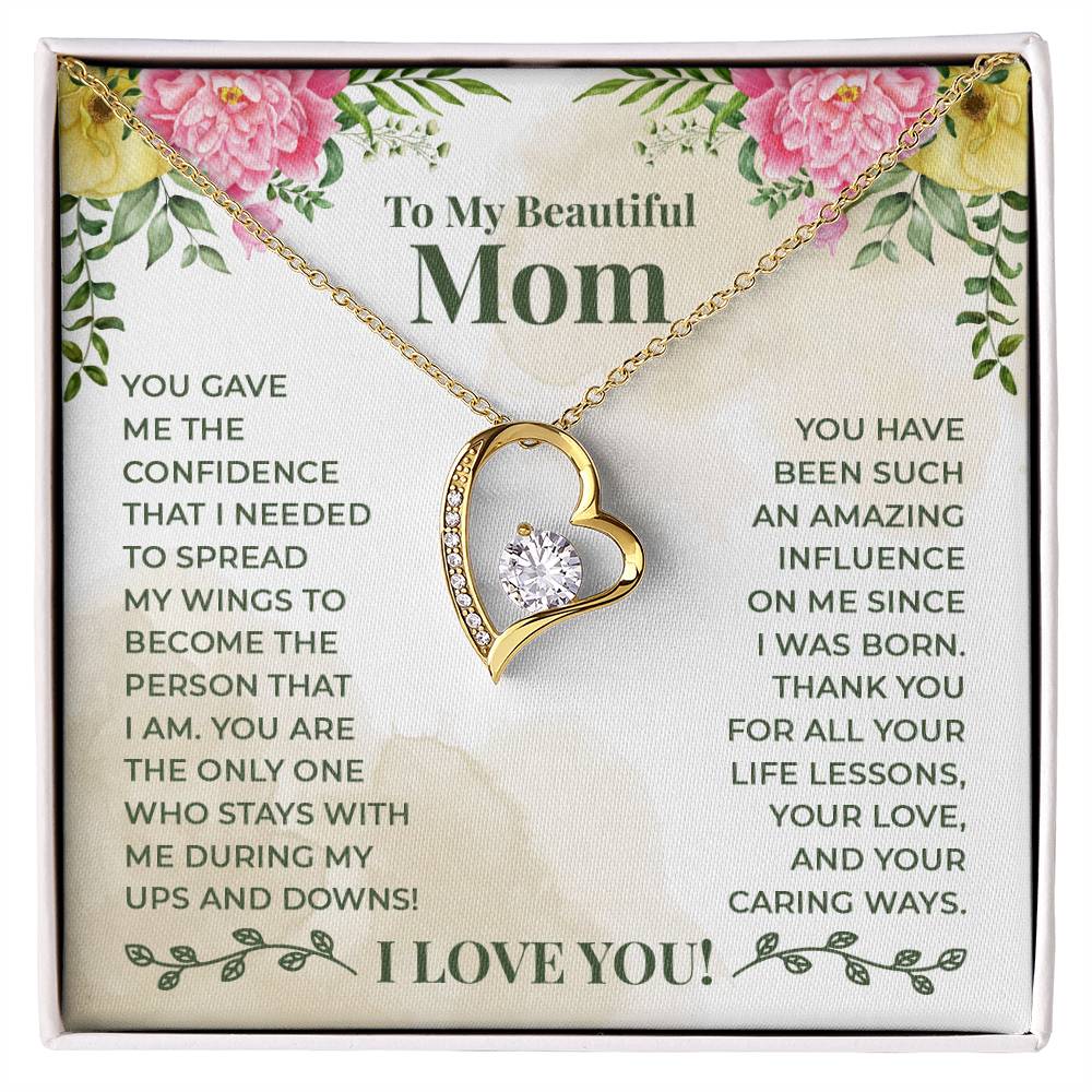 To My Beautiful Mom Forever Love Necklace
