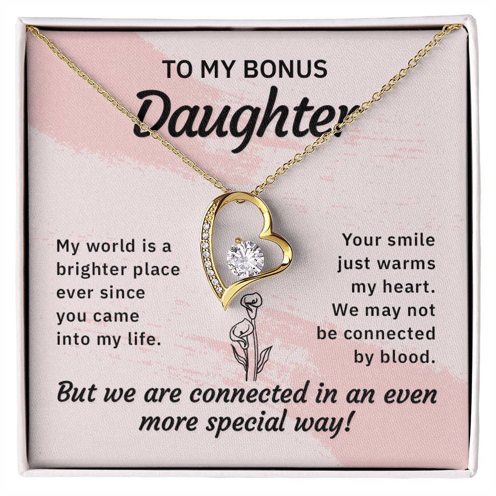 To My Bonus Daughter Forever Love Necklace