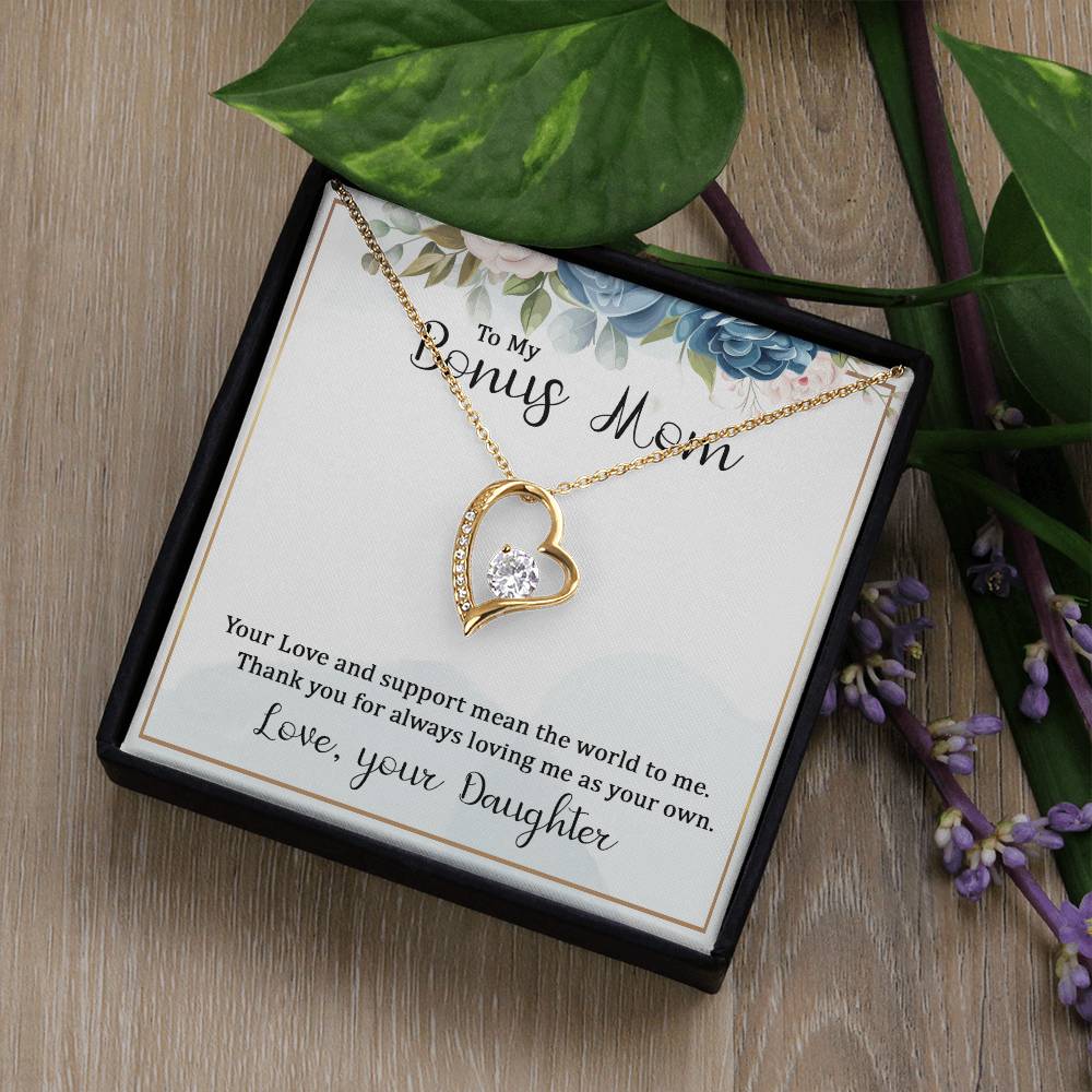 To My Bonus Mom - From Daughter Forever Love Necklace