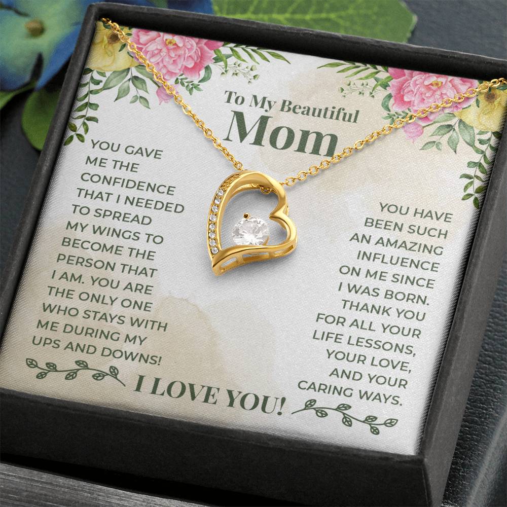 To My Beautiful Mom Forever Love Necklace