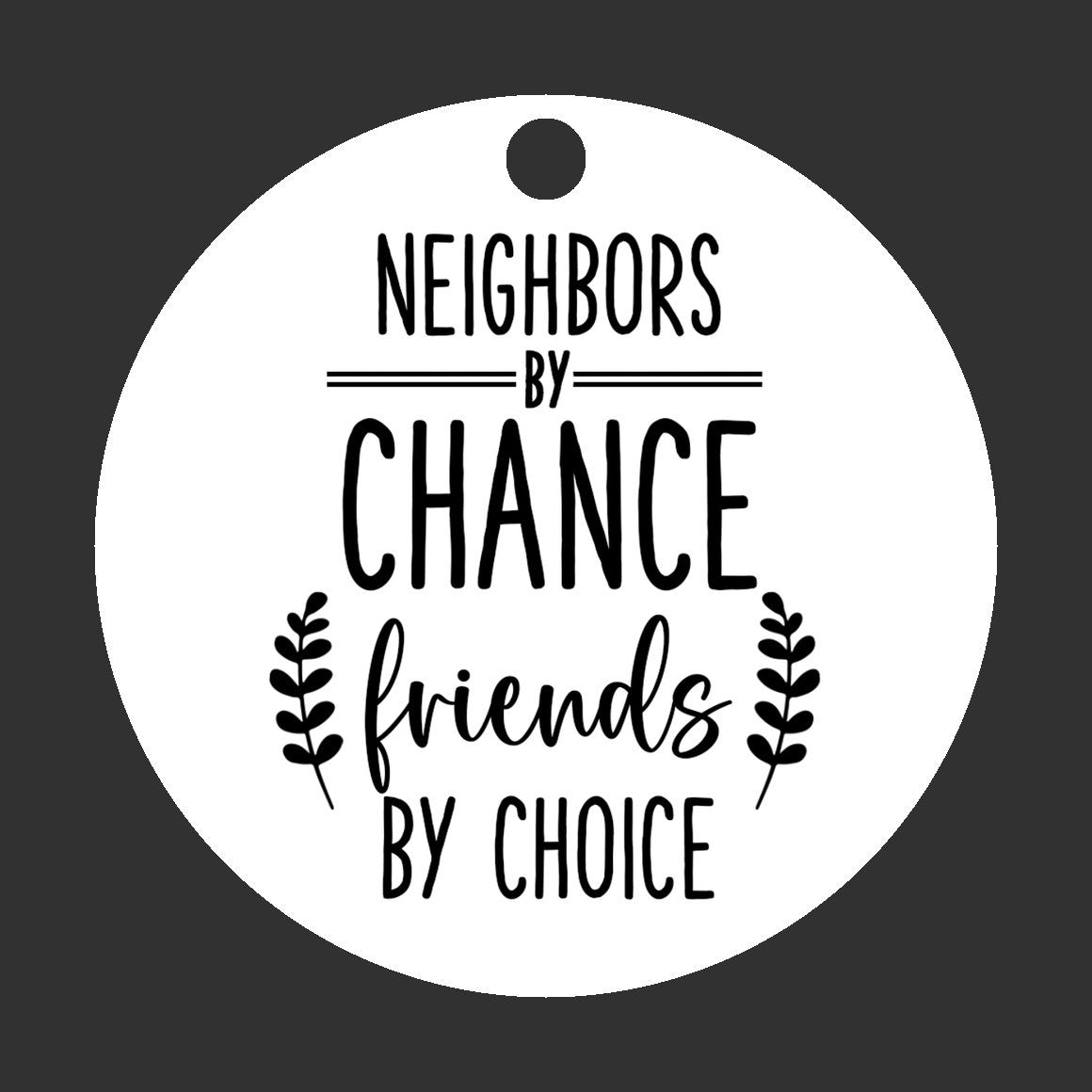 Neighbors By Chance Friends By Choice