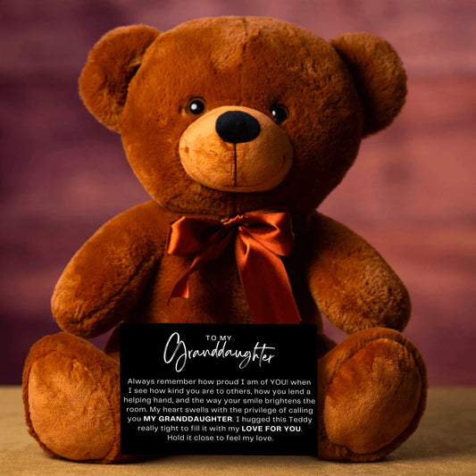 To My Granddaughter 14″ Teddy Bear with Canvas Message Card - SS2