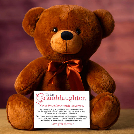 To My Granddaughter 14″ Teddy Bear with Canvas Message Card - SS9