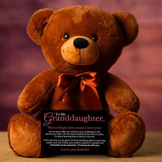 To My Granddaughter 14″Teddy Bear with Canvas Message Card - SS10