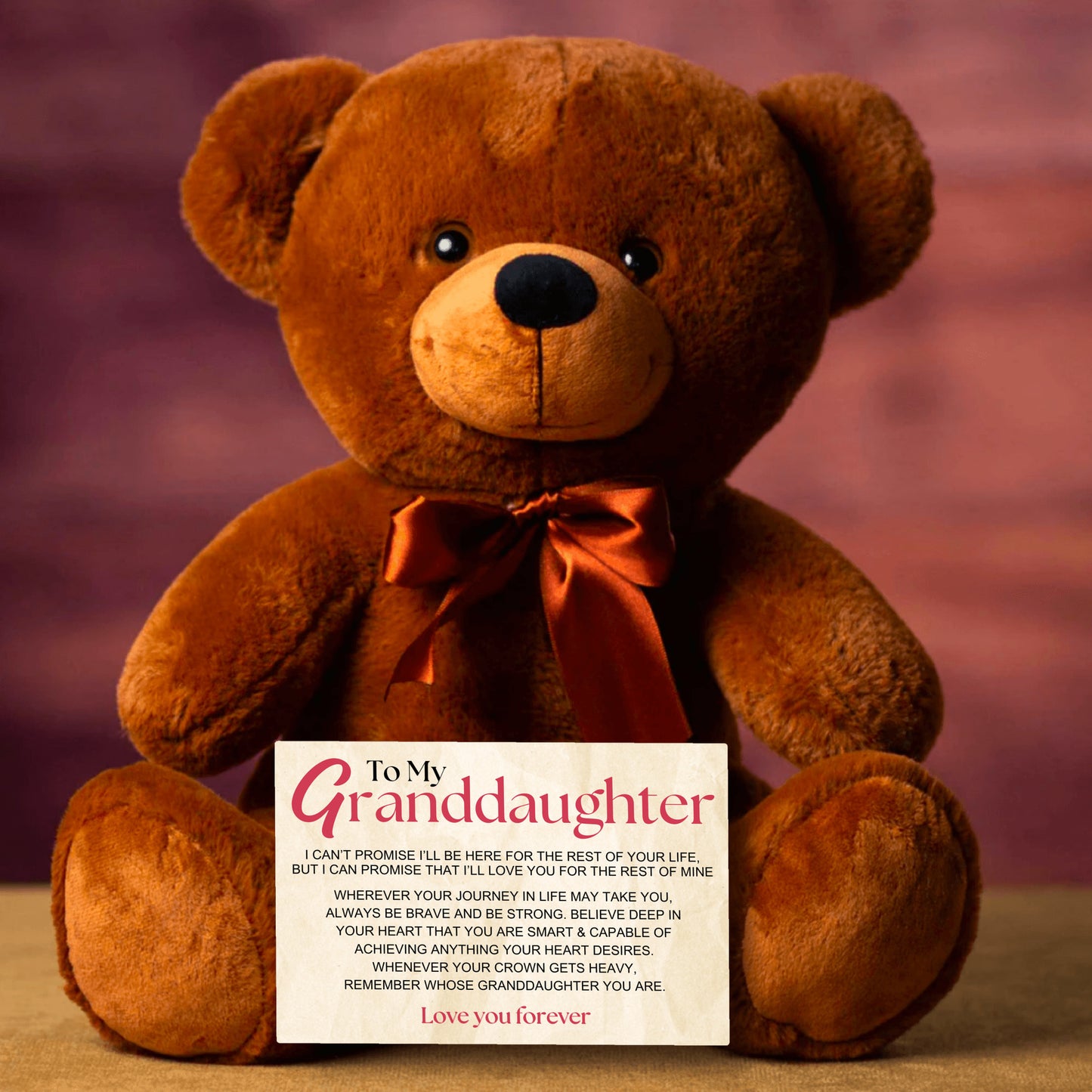 To My Granddaughter 14″ Teddy Bear with Canvas Message Card - SS12