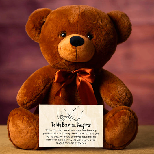 To My Daughter 14″ Teddy Bear With Canvas Message Card - SS2