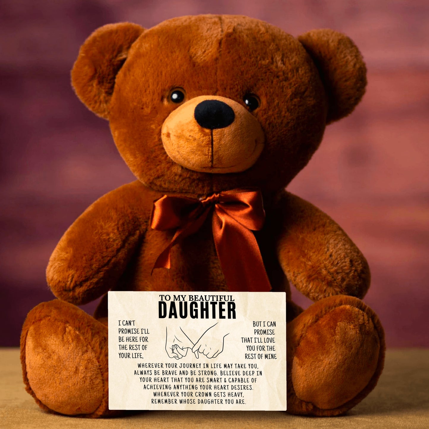 To My Daughter 14″ Teddy Bear With Canvas Message Card - SS3