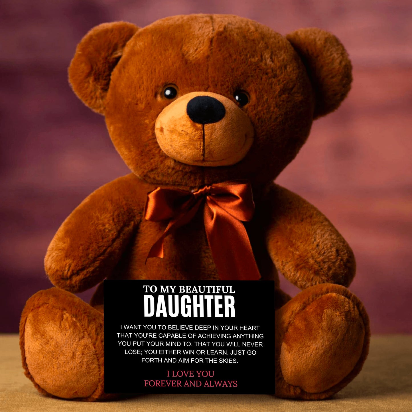 To My Daughter 14″ Teddy Bear With Canvas Message Card - SS8