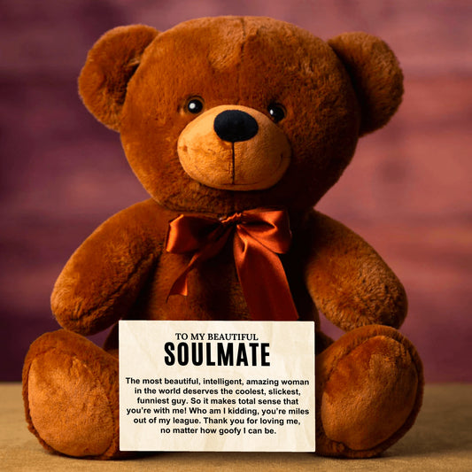 To My Soulmate 14″ Teddy Bear with Canvas Message Card - SS2