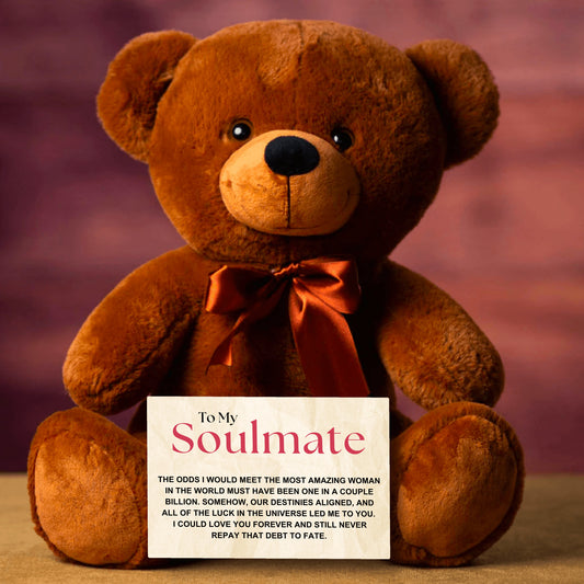 To My Soulmate 14″ Teddy Bear with Canvas Message Card - SS3