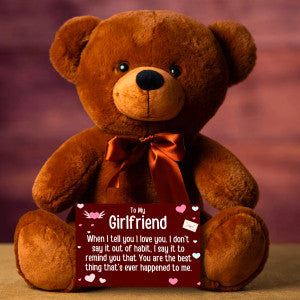 To My Girlfriend Teddy Bear with Canvas Message Card - SS1