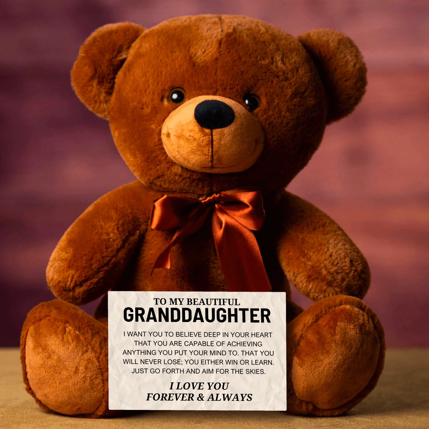 To My Granddaughter 14″ Teddy Bear with Canvas Message Card - SS14