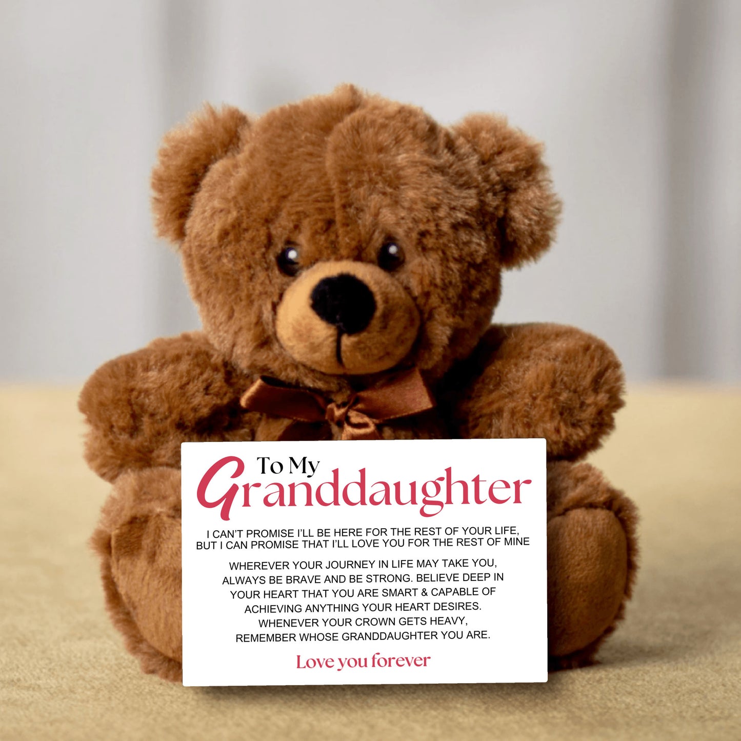 To My Granddaughter 6″ Teddy Bear with Canvas Message Card - SS12