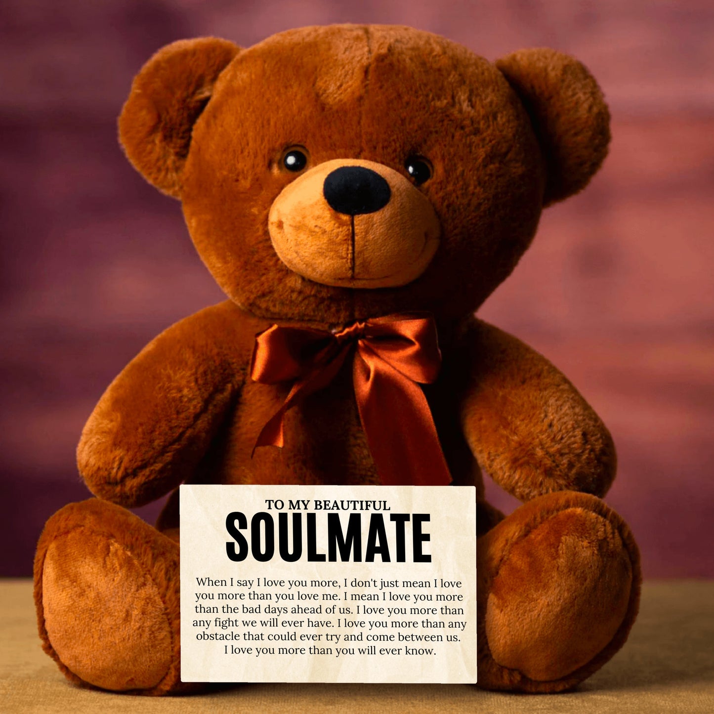 To My Soulmate Teddy Bear with Canvas Message Card - SS13