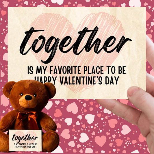Valentine's Day Teddy Bear with Canvas Message Card - SS1