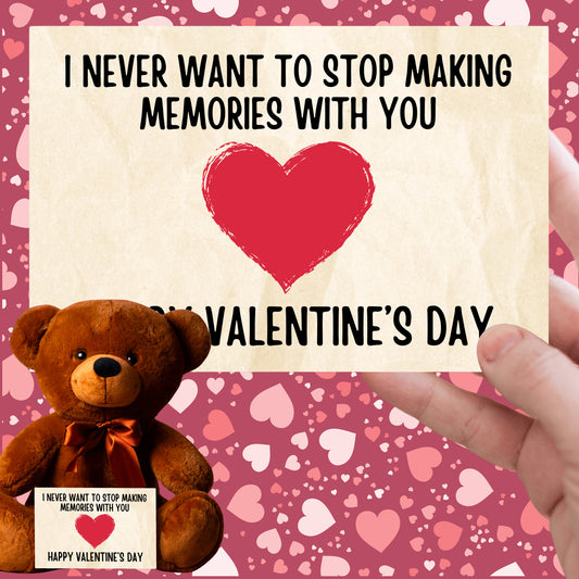 Valentine's Day Teddy Bear with Canvas Message Card - SS3