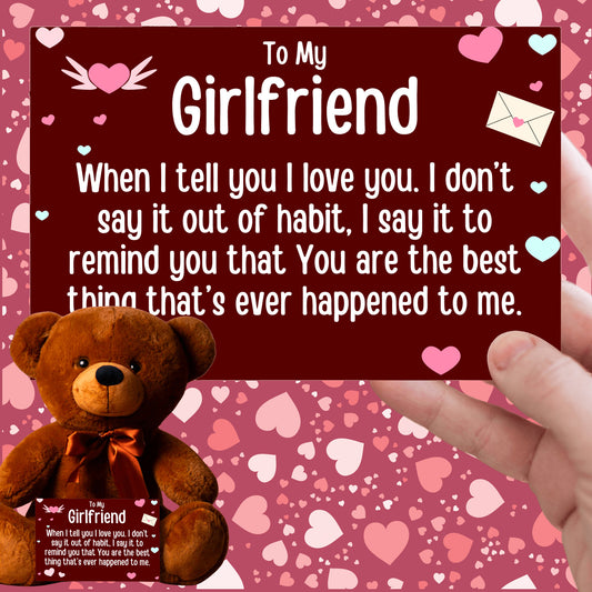 To My Girlfriend Teddy Bear with Canvas Message Card - SS1
