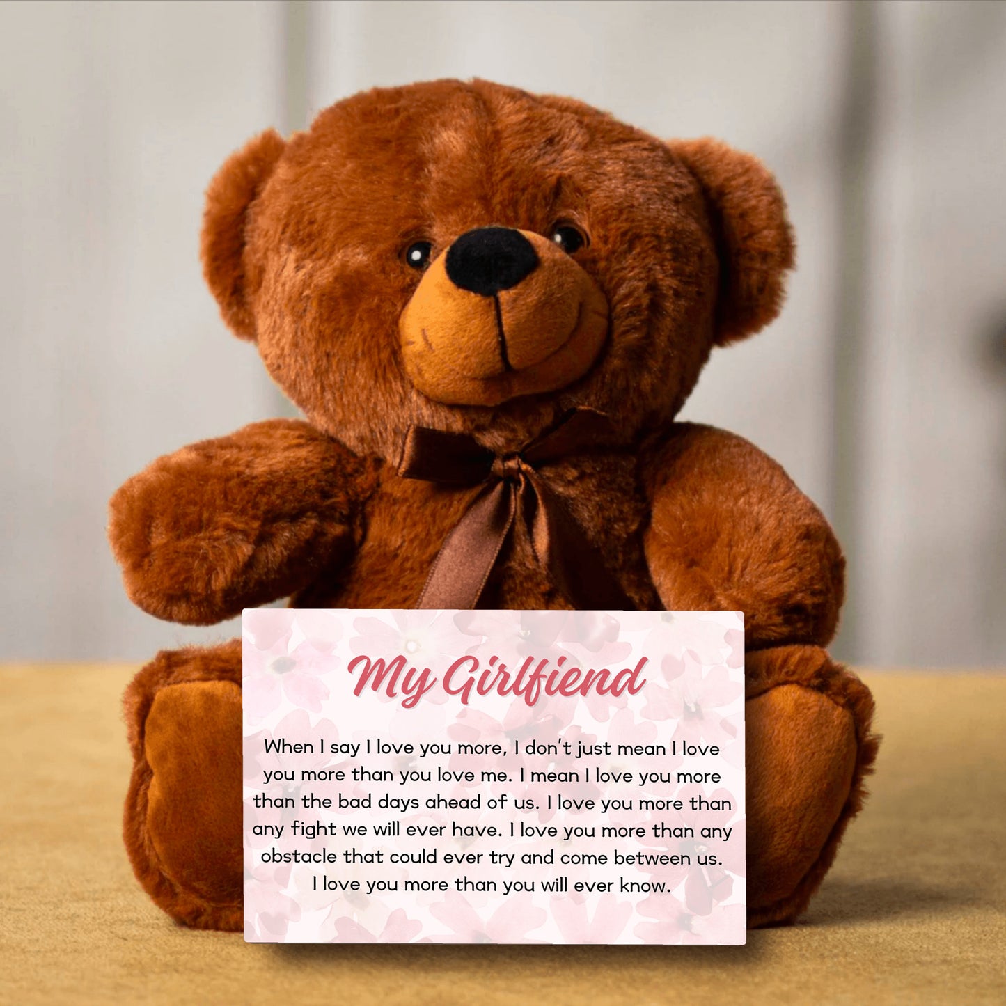 To My Girlfriend Teddy Bear with Canvas Message Card - SS3