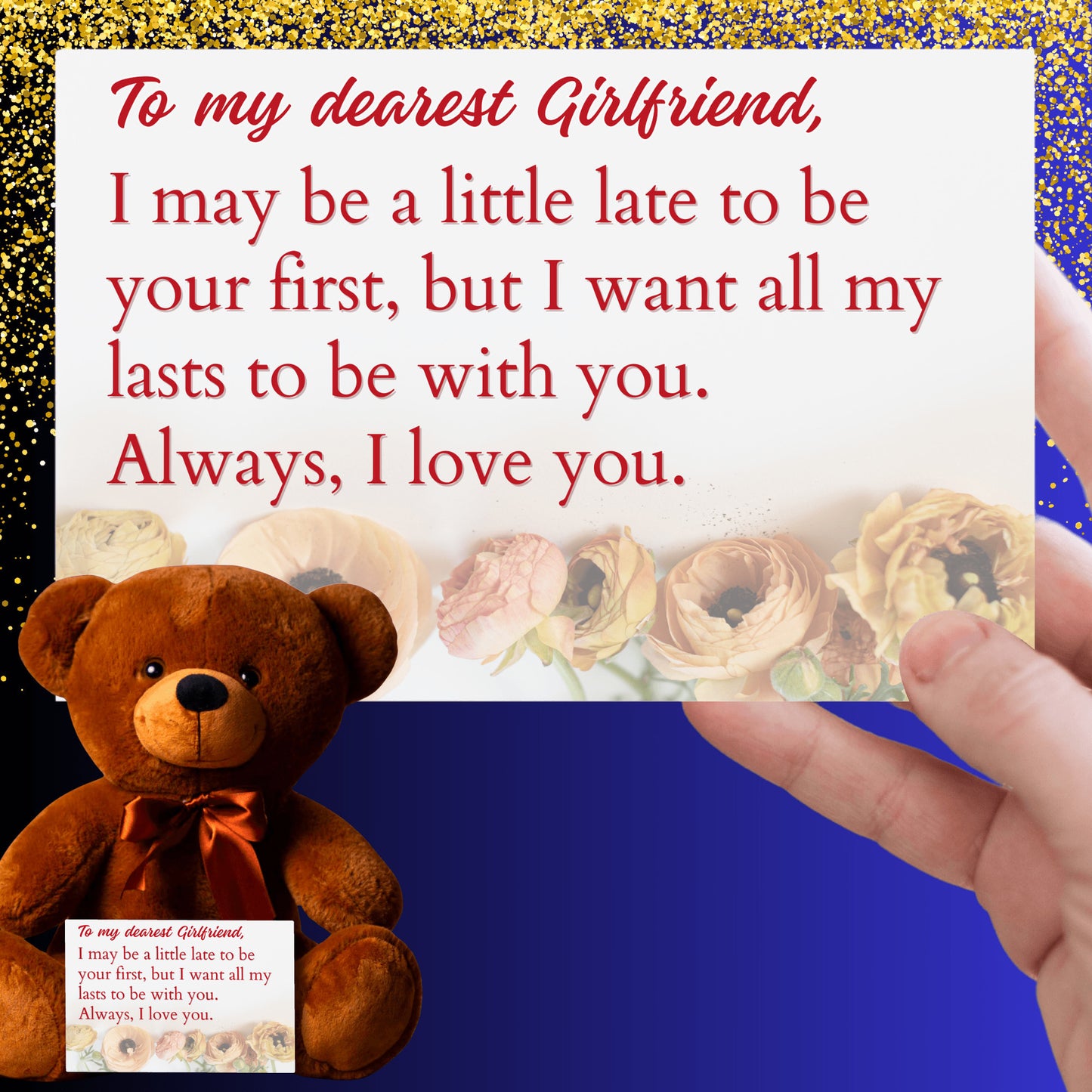 To My Girlfriend Teddy Bear with Canvas Message Card - SS4