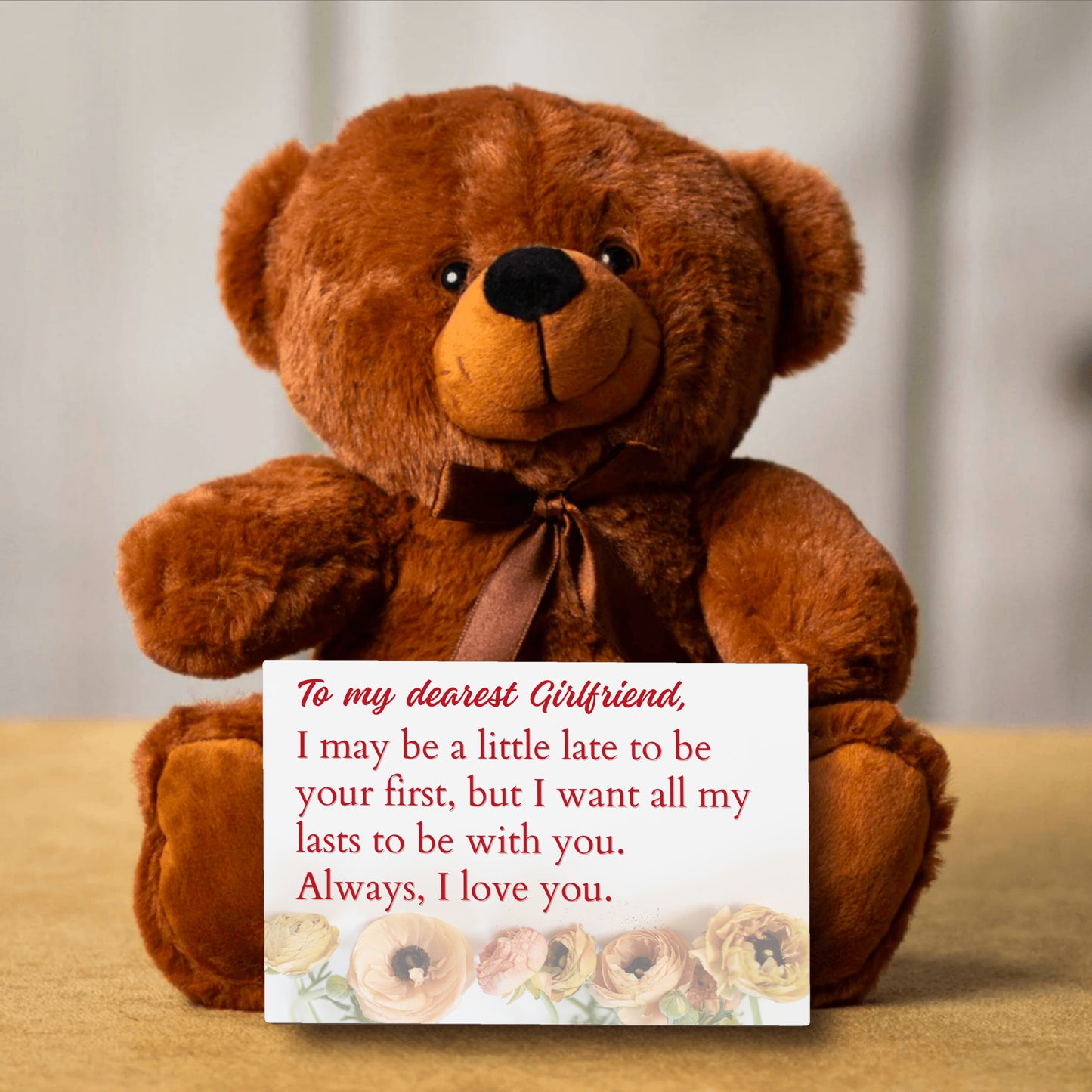 To My Girlfriend Teddy Bear with Canvas Message Card - SS4