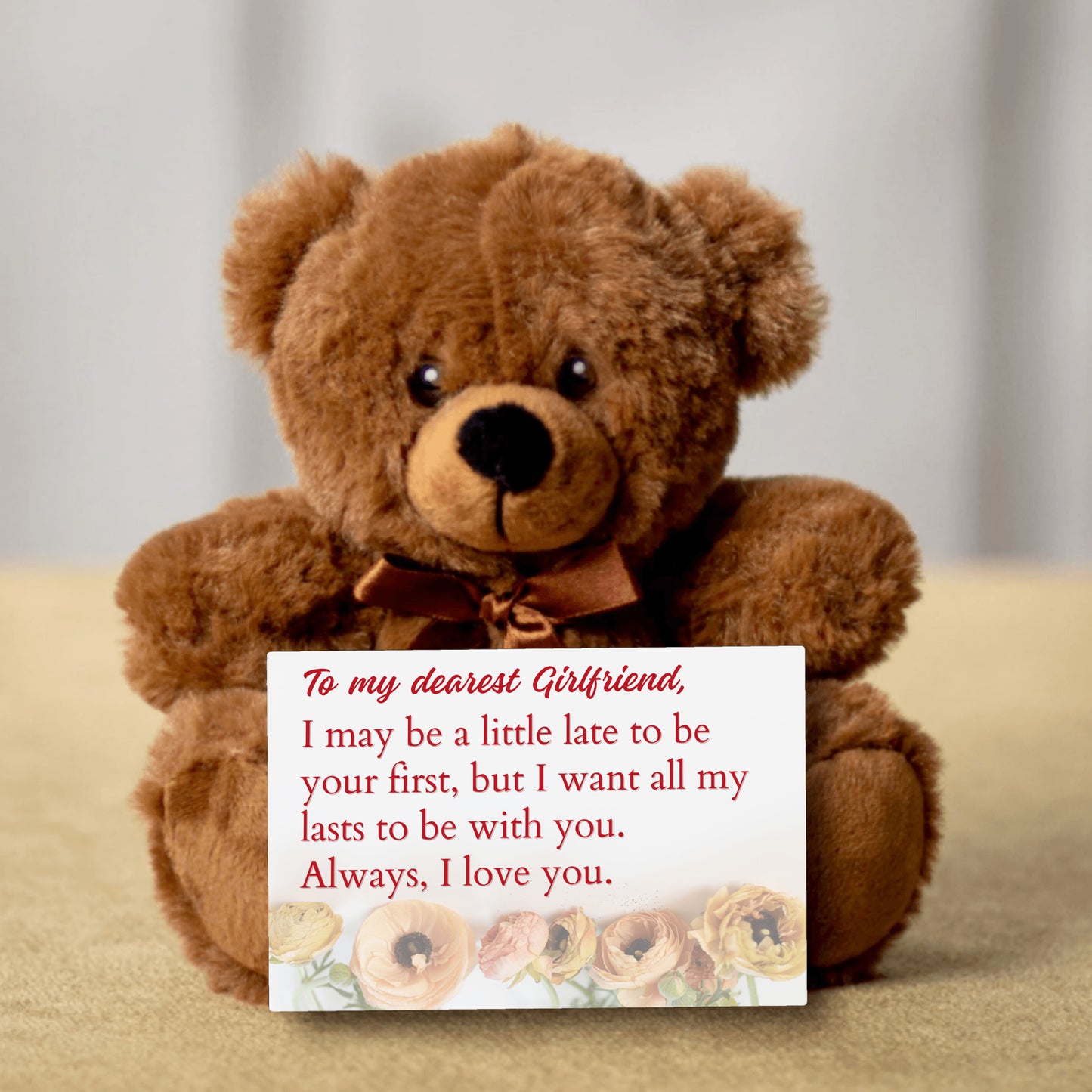 To My Girlfriend Teddy Bear with Canvas Message Card - SS4
