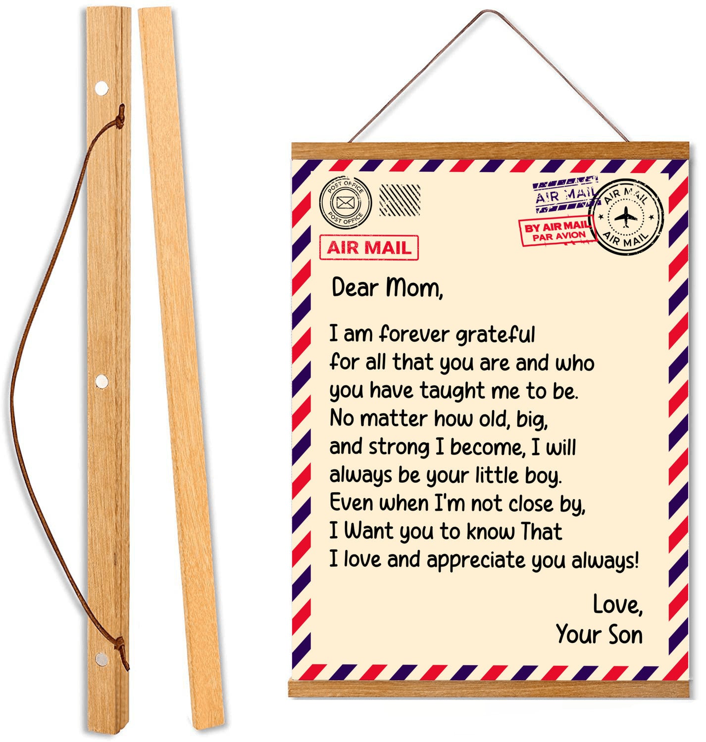 Dear Mom Hanging Canvas - From Son - PRICE INCLUDES FREE SHIPPING