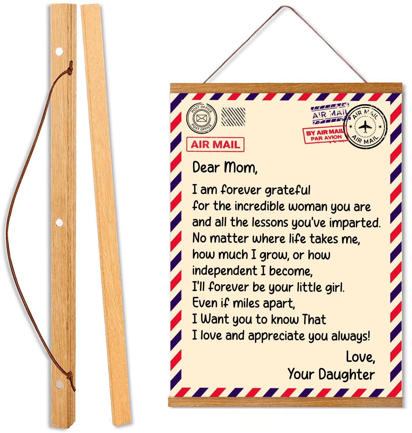 Dear Mom Hanging Canvas - From Daughter - PRICE INCLUDES FREE SHIPPING